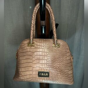 Bebe Tan Crocodile Embossed Women's Bag